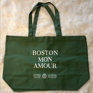 Sézane Green Boston Flagship Tote